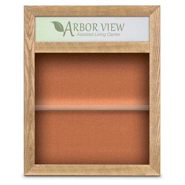 Outdoor Enclosed Combo Board, 42"x32", Satin Frame/Blue & Cloud
